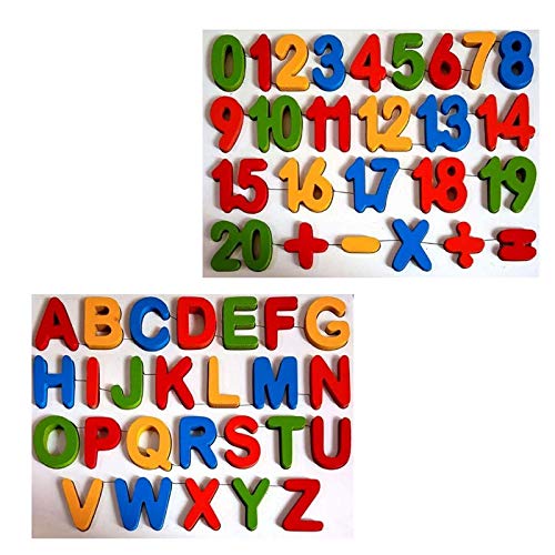 Fi  Flick In Wooden 3D Number Shape 020 And Capital Alphabet Letters Educational Learning Digital Montessori Puzzle Board Tray