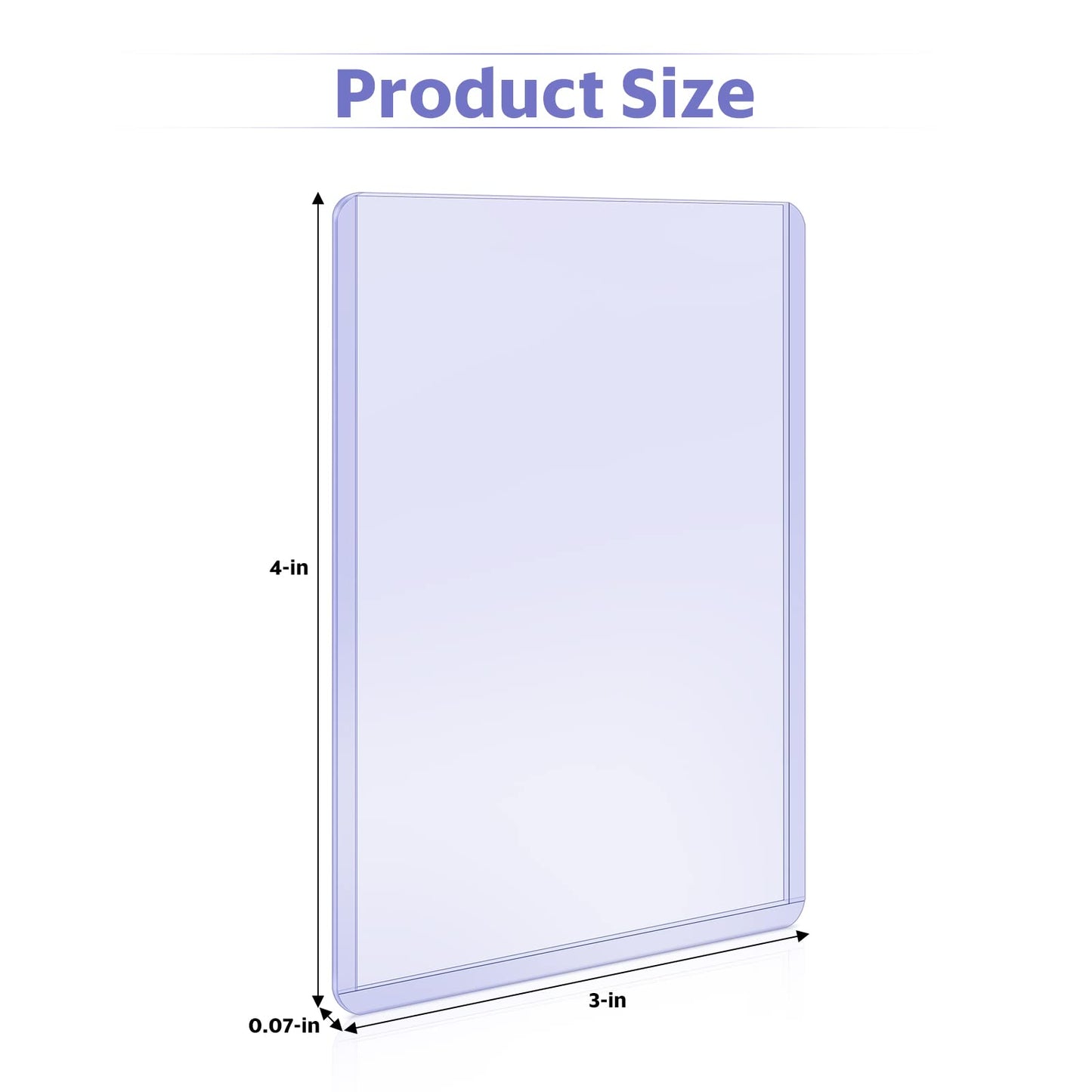 50 Count Card Sleeves Hard Plastic, 3''X4'' Baseball Card Protectors Hard Plastic For Baseball, Football And Game Cards
