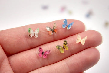 Micro Resin Butterflies, Dollhouse Miniature Tiny Butterflies, Terrarium Fairy Garden Dolls Toy, Mini Micro Landscaping Decorati