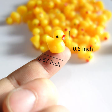 Kuanfine 60 Pcs Tiny Duck Figures Mini Resin Duck Miniature Bead Slime Charms for Dollhouse Garden Landscape Aquarium Decoration