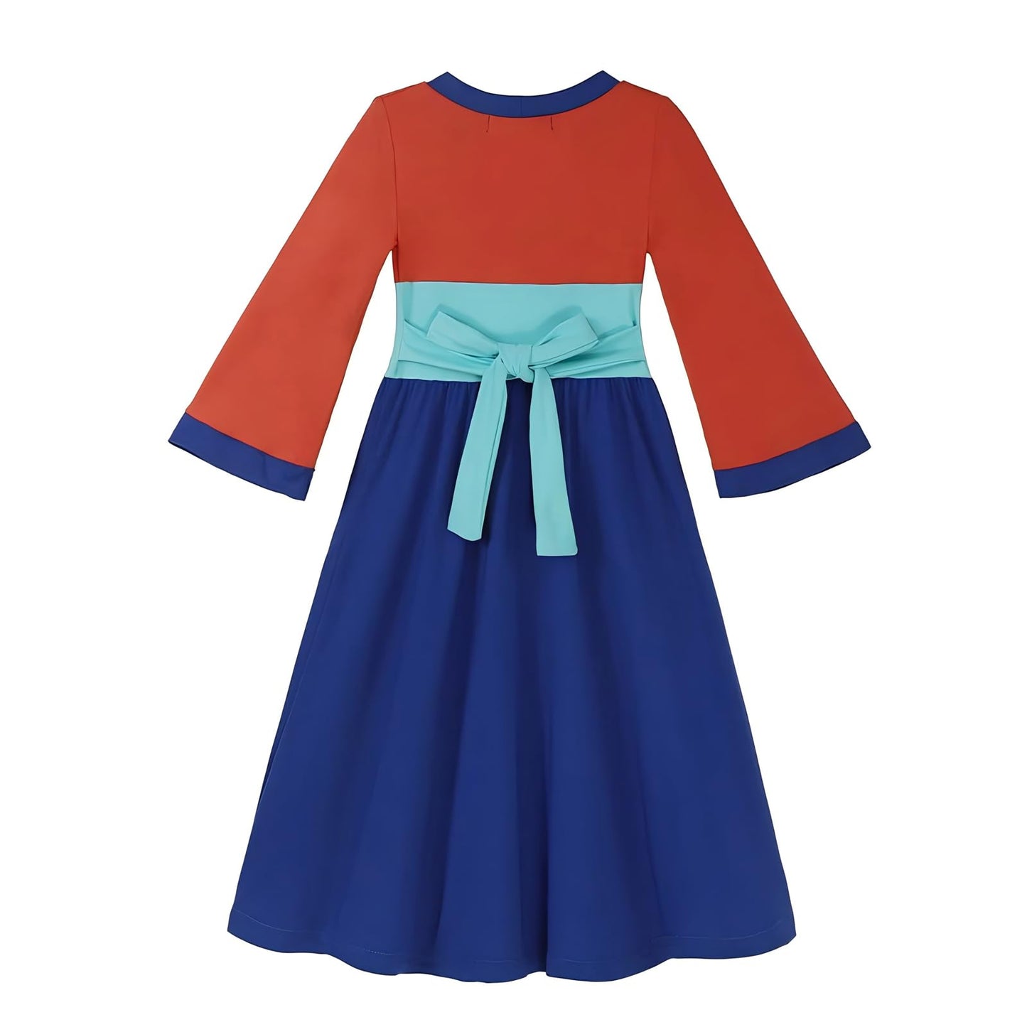 Addacos Mulan Costume For Girls, Princess Dress Up For Kids Halloween Cosplay Outfit (Red, 130 (5-6T))