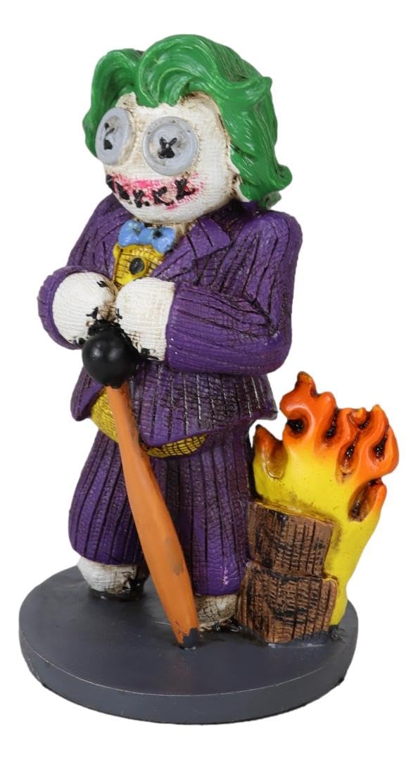 Ebros Day Of The Dead Pinheadz Monster With Voodoo Stitches Figurine Halloween Collectible Toy Fantasy Mythical Beings Undead Apocalypse Horror (Joker Clown Arch Villain)