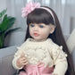 Falvia 22 Inch Lifelike Reborn Toddler Baby Dolls Girl Full Body Realistic Adorable Reborn Girl With Long Hair For Birthday Gift