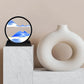 Hyugf 12'' Moving Sand Art Picture Ocean Decor - 3D Deep Sea Sandscape Liquid Motion, Round Glass Frame Display Flowing Sand Rel