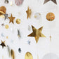 Flairs New York Happy Birthday String Decorations Party Props (Pack Of 1 String Decorations, Silver Gold Glitter Polka Dots And