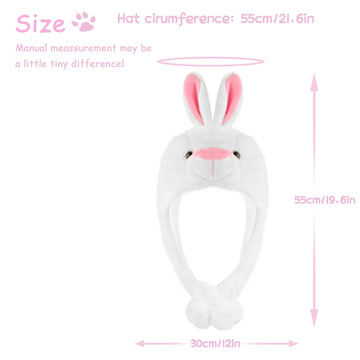 Funny Plush Animal Hat with Ear Flaps, Soft Fleece Hats Cute Bunny Cap for Kids Women Girls Cosplay Party (Bunny) Multi-Colored