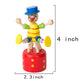 PROLOSO Push Puppet Finger Puppets Thumb Press Base Joker Puppet Push Up Wooden Clown Toys 5 Pcs