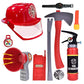 Liberty Imports 10 PCs Fireman Gear Firefighter Costume Role Play Dress Up Starter Toy Play Set with Helmet and Accessories for 