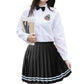 Beautifulfashionlife Girl`S Plaid Check Flat Pleated Skirts School Sailor Suit White Stripes (L,Black)