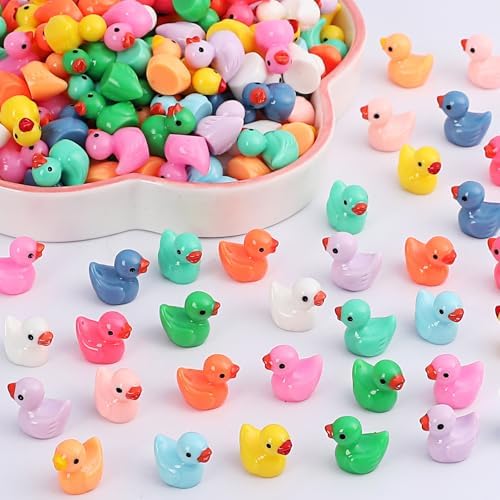 Dztian 15 Colors Big 148Pcs Mini Resin Duck Garden Duck Class Activity Micro Landscape Decoration Ducklings Toy House Prank Chri