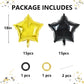 TONIFUL 30Pcs 18" Black Gold Star Foil Balloons for Birthday, Wedding, Baby Shower Decorations