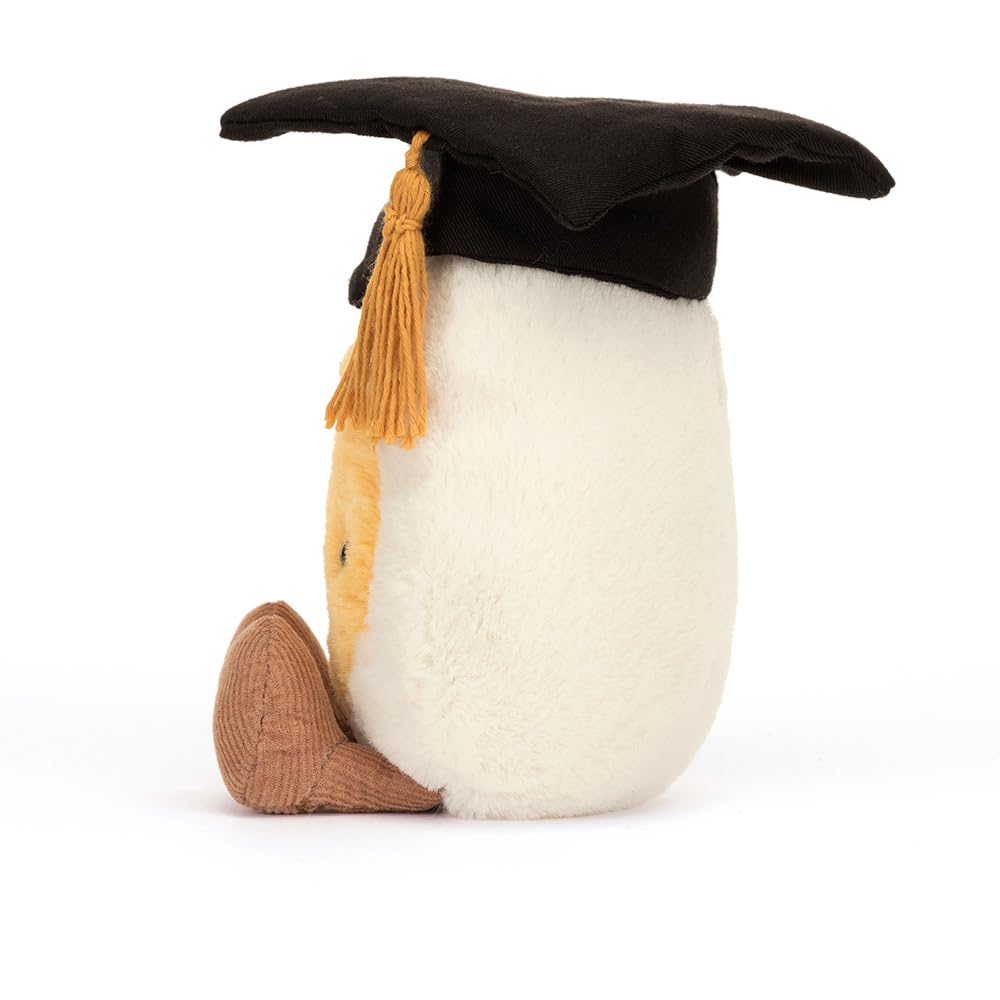 Jellycat Amuseables Boiled Egg Plush Toy, 5.5" Yellow & White Stuffed Animal, Small Graduation Gift, Model A6BEGR