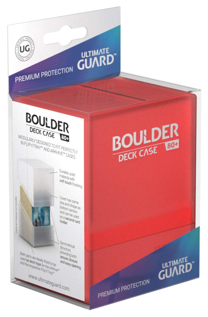 Ultimate Guard Boulder 80+ Classic, Deck Case For 80 Double-Sleeved Tcg Cards, Ruby, Secure & Durable Storage For Trading Card Games, Soft-Touch Finish