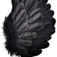 Szjias Black Wings Angel Costume Wings And Halo Devil Wings Fallen Wings For Kids Feather Wings For Halloween