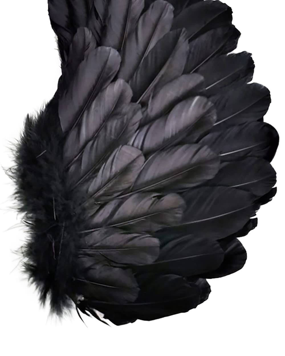 Szjias Black Wings Angel Costume Wings And Halo Devil Wings Fallen Wings For Kids Feather Wings For Halloween