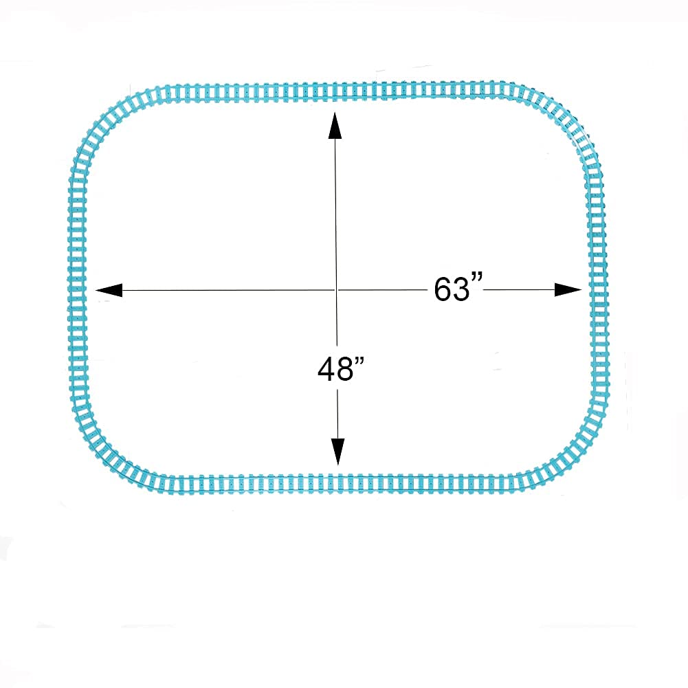 City Train Tracks Rail Road Station Train Accessories Blue Straight Curve Tracks (26 X Straight, 16 X Curve) Building Toy For Ch