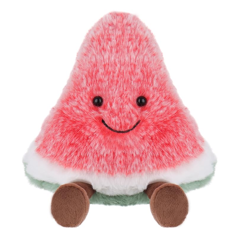 Apricot Lamb Toys Plush Fresh Watermelon Stuffed Fruit Soft Cuddly Perfect For Child 5.9 Inches