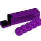 DS.DISTINCTIVE STYLE Aluminum Alloy Dice 5 Pieces 16mm Portable Metal Dices with Case 6 Sided Dice for Party Game (Purple Rectan