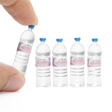 Odoria 1/12 Miniature Plastic Water Bottles 5Pcs Dollhouse Decoration Accessories