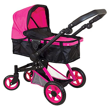 Lissi Urban Baby Doll Pram, Pink,Black Small