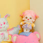 Niannyyhouse 20Cm Plush Doll Strawberry Eyes Girl Humanoid Stuffed Body No Attribute 8'' Normal Body Wearable Clothing Dress Up