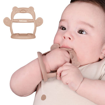 Petinube Baby Wrist Silicone Teether Soothing Pacifier For Infants 3+ Months Babies Pack Of 1 Made In Korea Anti-Dropping (Bear-