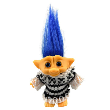 Lucky Troll Dolls,Cute Vintage Troll Dolls Chromatic Adorable For Collections, School Project, Arts And Crafts, Party Favors With Wool Clothes. (White+Black)