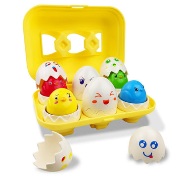 Pinkiwine Easter Hide & Squeak Eggs Montessori Sorting & Matching Learning Toys For Toddlers Kids Boys Girls Easter Basket Stuff