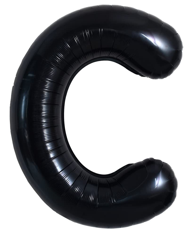 Toniful 40 Inch Large Black C Letter Balloons Jumbo Helium Balloons,Foil Mylar Big Alphabet Balloons For Birthday Party Annivers