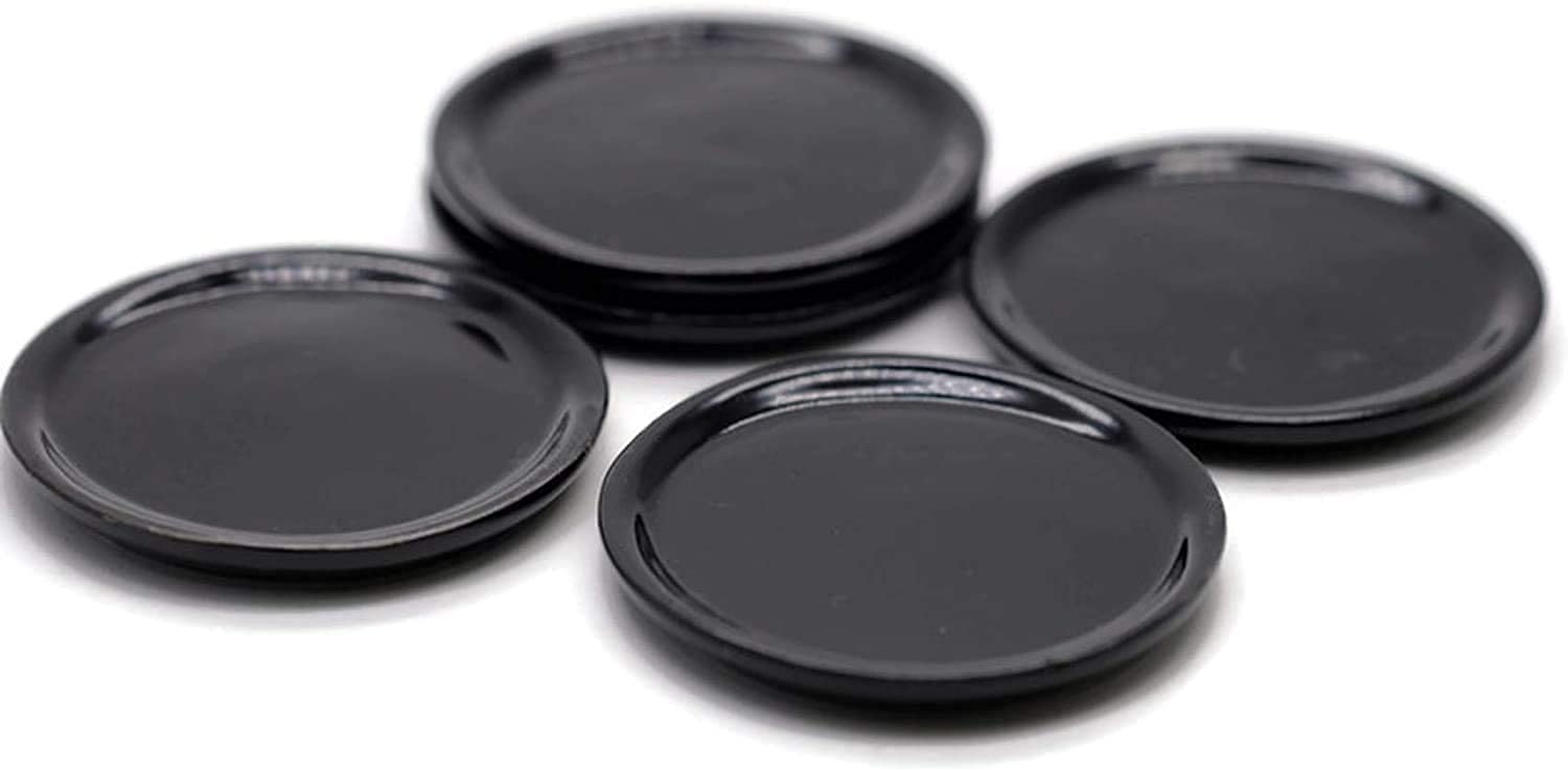 5 Black Cearmic Plate Dish Bowl Dollhouse Miniatures Food Kitchen Size M By 1 Shop For You No 36