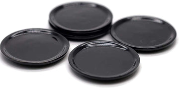 5 Black Cearmic Plate Dish Bowl Dollhouse Miniatures Food Kitchen Size M By 1 Shop For You No 36
