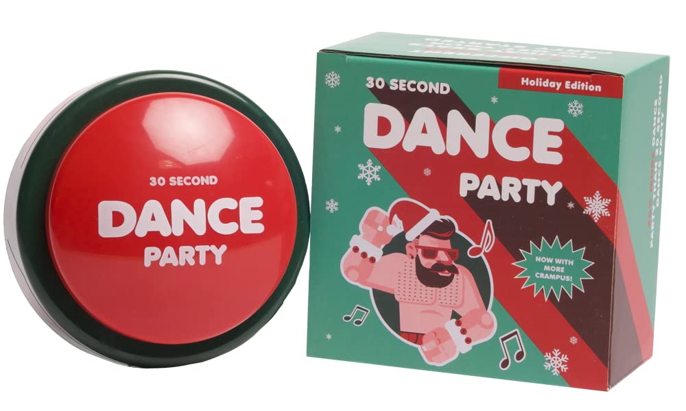 30 Second Dance Party - The Holiday Button | Dance Party Button With Music | Gag Gifts | Office Toys, Stocking Stuffer