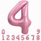 Toniful 40 Inch Light Pink Large Numbers Balloons 0-9, Number 4 Digital 4 Helium Balloons, Pink Foil Mylar Big Number Pastel Bal