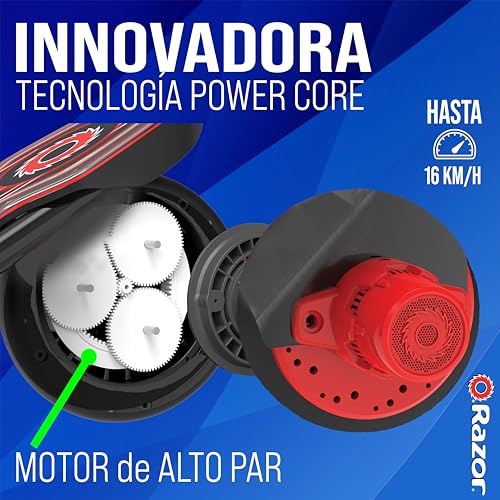Razor Power Core E90 Glow Electric Scooter - Black/Red Glow