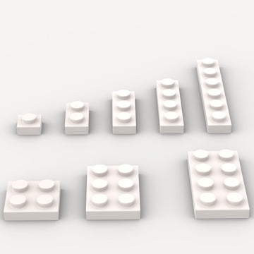 Classic Building Plate Assortment Pack, 100Pcs White Bulk Plates With 8 Size Building Plate Base Plate, Compatible With Lego Par