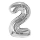 On Blow 32 inch Silver Number Foil Balloons for Party Decoration (Number 2)