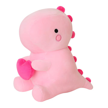 Sqeqe Dinosaur Stuffed Animal, Loving Soft Dino Plush Toys With Holding Heart, Sweet Romantic Anniversary Birthday Gift For Her Girls Boys Girlfriend(Pink,12 Inch)