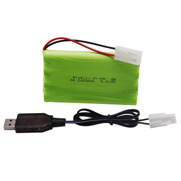 Blomiky 1 Pack 9.6V 2000mAH NiMH Rechargeable 8-Cell AA Battery Packs with Standard Tamiya Connector Plug for RC Car Truck Tank