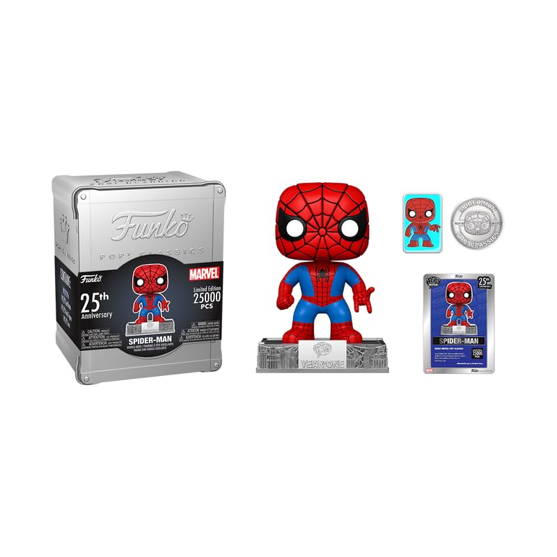 Funko Marvel POP! Classics Spider-Man 25TH Anniversary Vinyl Figure - SDCC 2023 Exclusive, Black, Model 739054