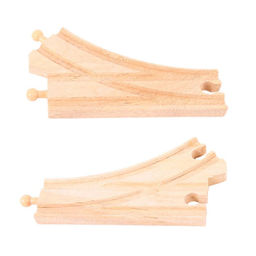 Bigjigs Rail Curved Points (Pack Of 2) - Other Major Wooden Rail Brands Are Compatible