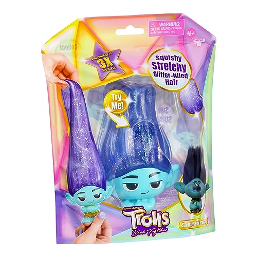 Dreamworks Trolls Band Together Squishy, Stretchy Glitter-Filled Hair Doll - Stretchy Hair Branch