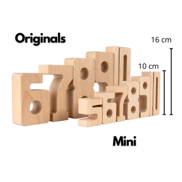 SumBlox Mini Starter Set - 38 Beechwood Math Building Blocks, STEM Educational Toy with Wooden Box & 36 Activity Cards