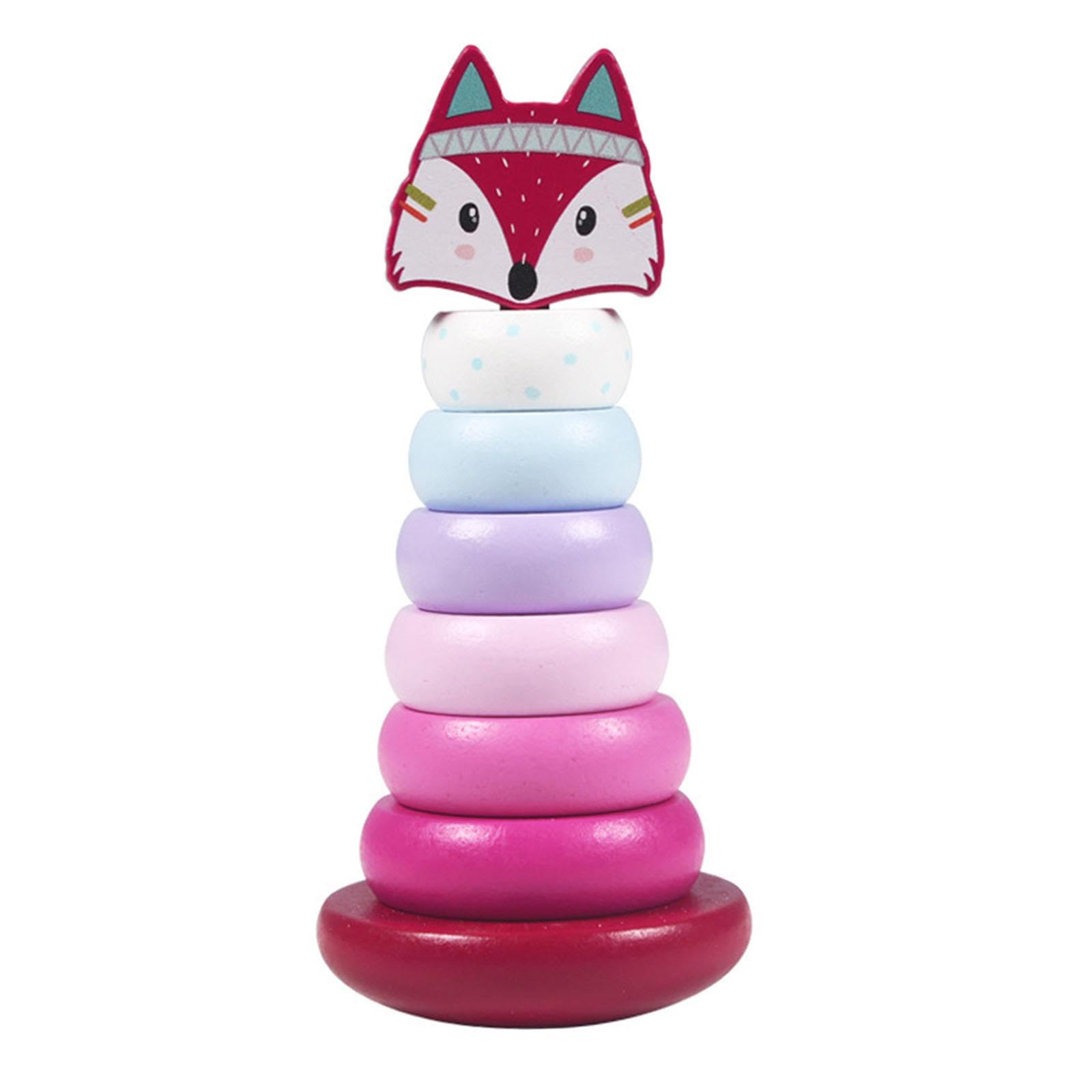 Atorse Colorful Stacker Gifts Classic Toy Baby Stacking Toy For Girls Children Boys Fox|Baby|Toys For Baby|Developmental Baby To