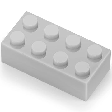 Feleph 100Pcs 2X4 Bricks Light Grey Gray Building Blocks Set Toy Accessories Combine With Major Brick Brands
