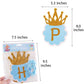 Flairs New York Happy Birthday Decorations Banner Party Props With Gold Crown Letters (Pack Of 1 Banner, Baby Blue/Gold Glitter