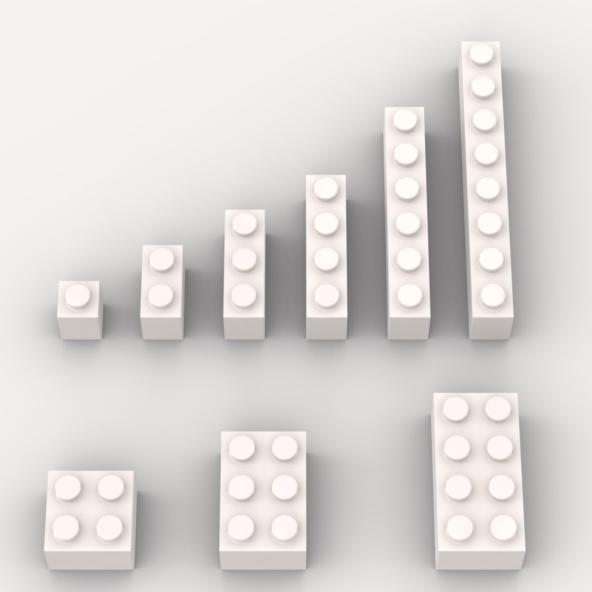 100 Piece White Bricks Bulk Assortment Pack, 9 Size White Classic Building Blocks Bricks, Compatible With Lego Parts And Pieces(