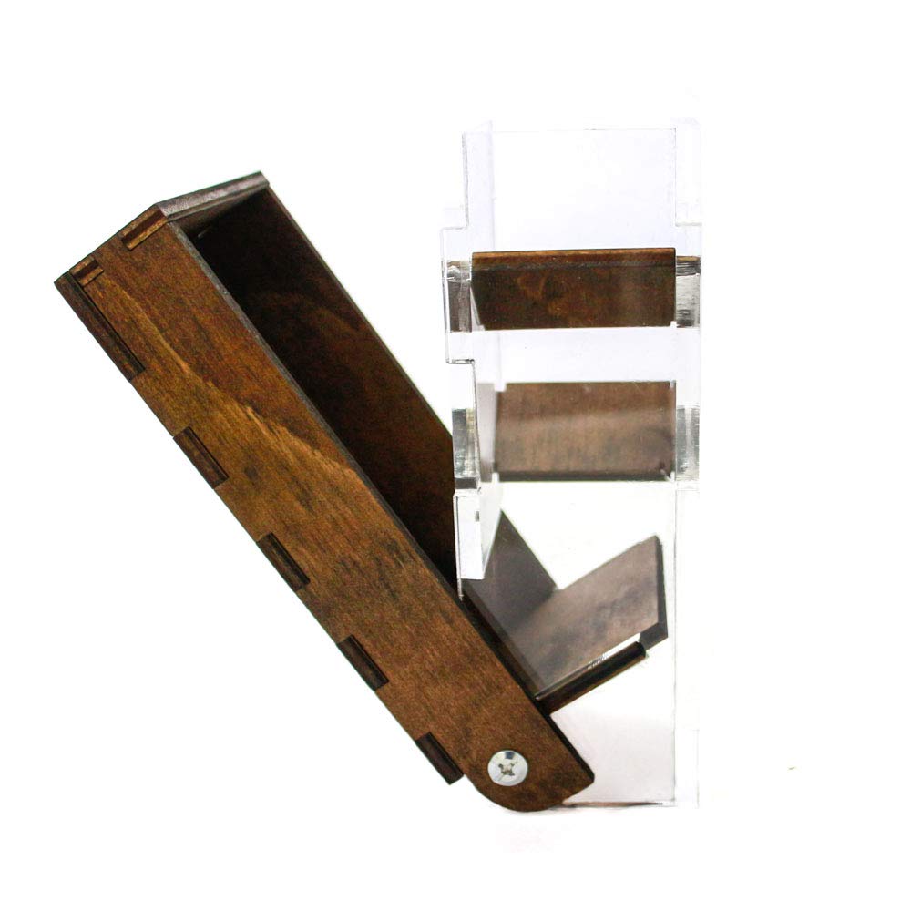 C4Labs Portable Draw Bridge Dice Tower - Walnut - Acrylic - Model DRWBRG-TWR-CLSC