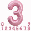Toniful 40 Inch Light Pink Large Numbers Balloons 0-9, Number 3 Digital 3 Helium Balloons, Pink Foil Mylar Big Number Pastel Bal