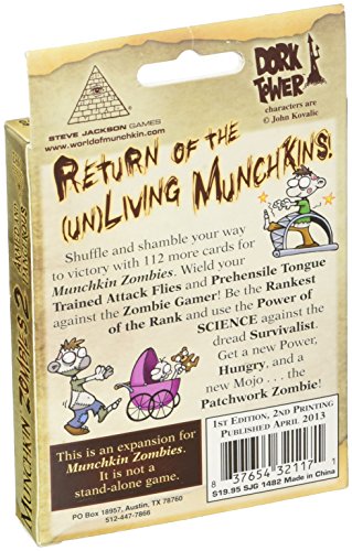 Steve Jackson Games Munchkin Zombies 2 Cardboard Game - Armed and Dangerous, Tan, Model SJG01482