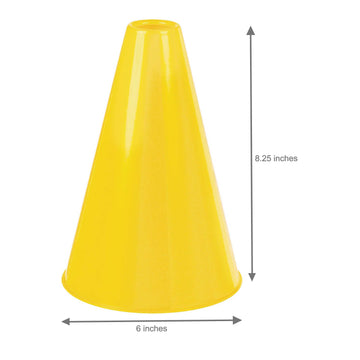 Yellow Plastic Megaphone (8.25' X 6') – 1 Pc - Eco-Friendly & Lightweight Design - Ideal For Sports Events, Parties & Cheerleading
